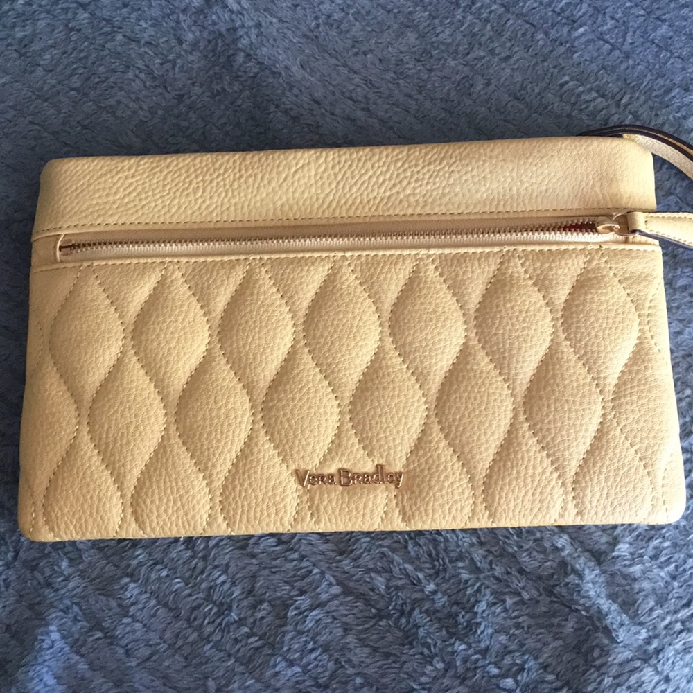 NWOT Vera Bradley Leather Wristlet with strap.